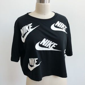 Nike Futura All Over Logo Crop Top